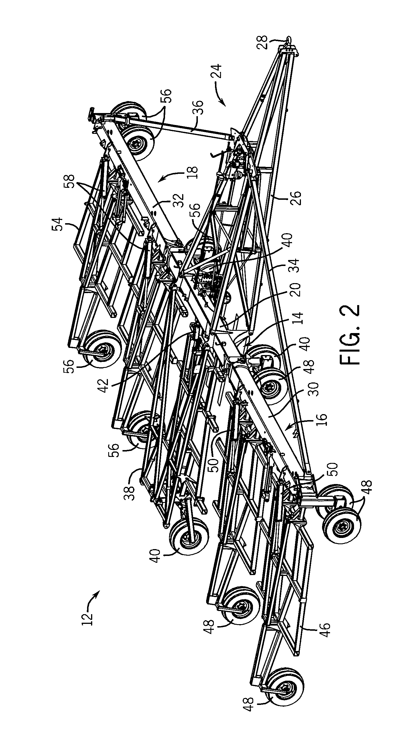 Electronically controlled hydraulic system for an agricultural implement