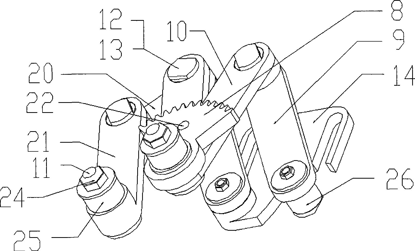 Welding robot two freedom-degree wrist centering mechanism