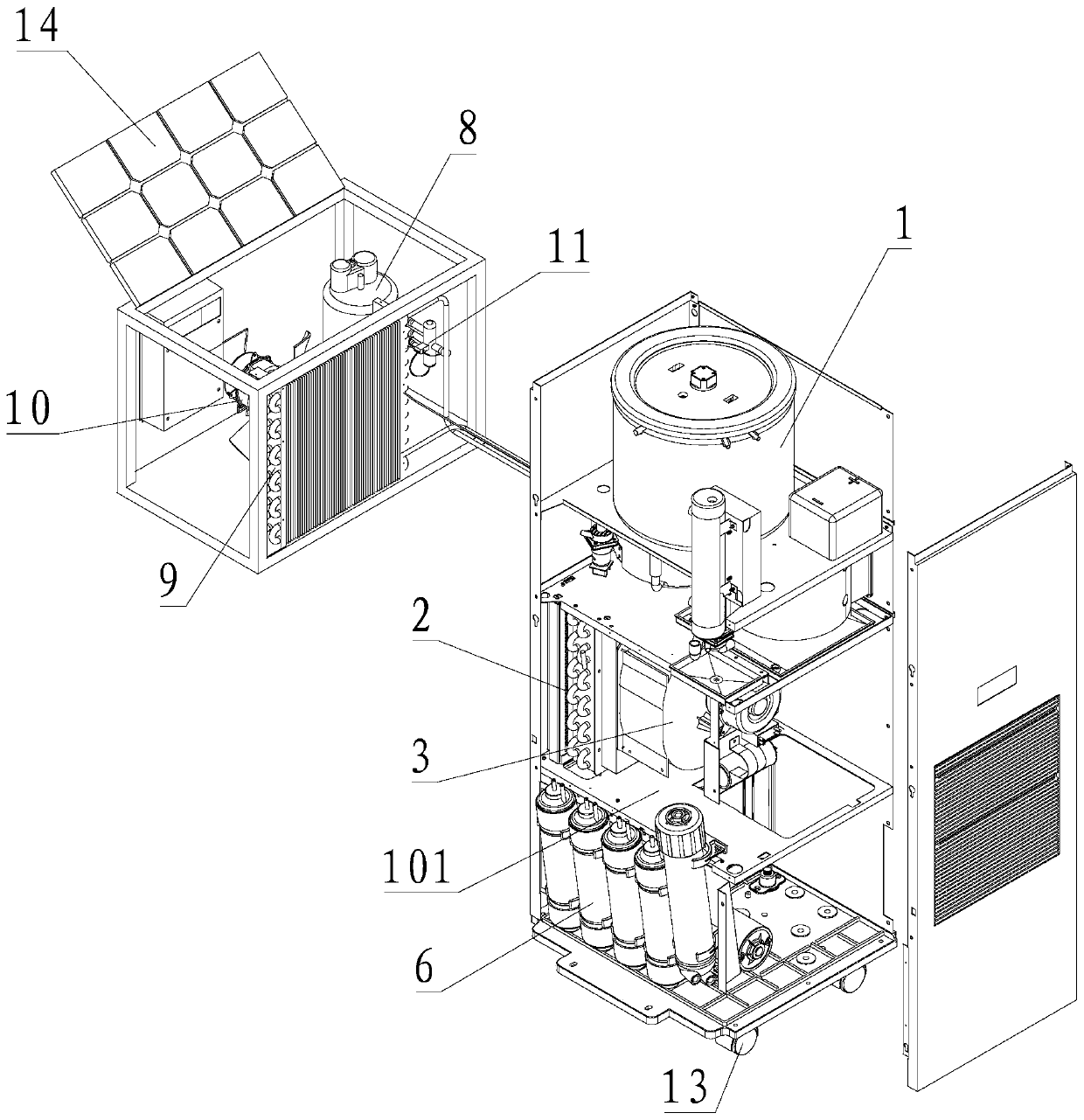 Split air water making machine