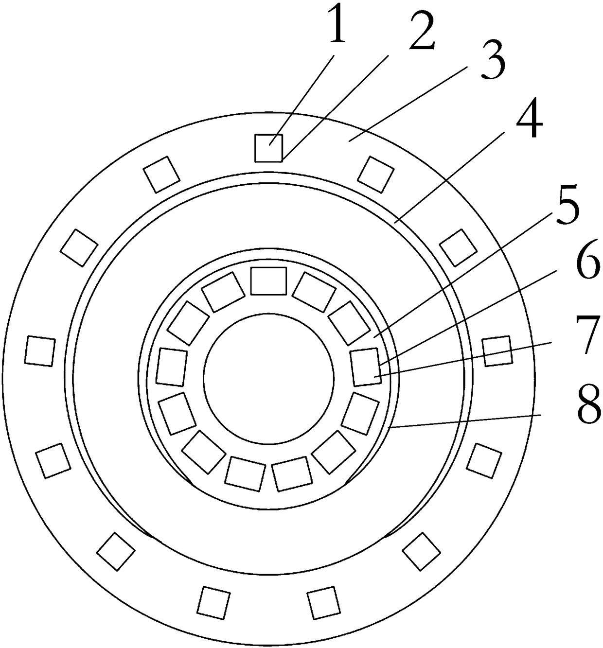 Magnetic coupling mechanism of sliding ring