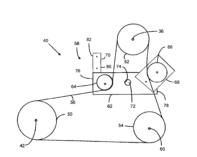 Virtual tensioner travel sensor for a serpentine belt tensioner assembly