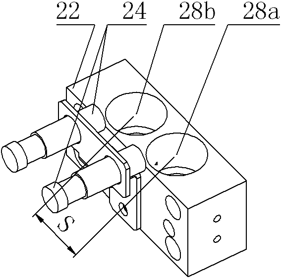 Center distance-variable gearbox drive calibrating device