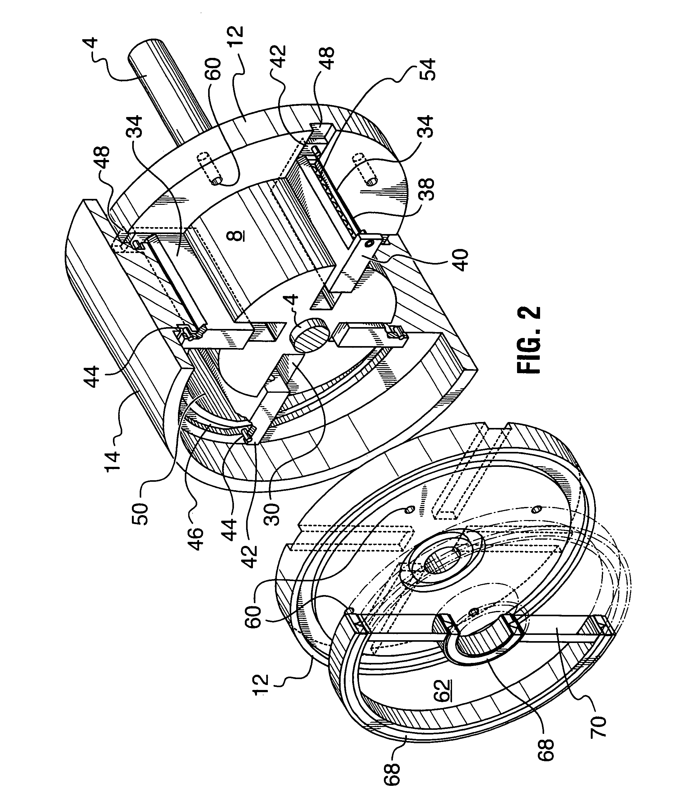 Rotary piston pump end pressure regulation system