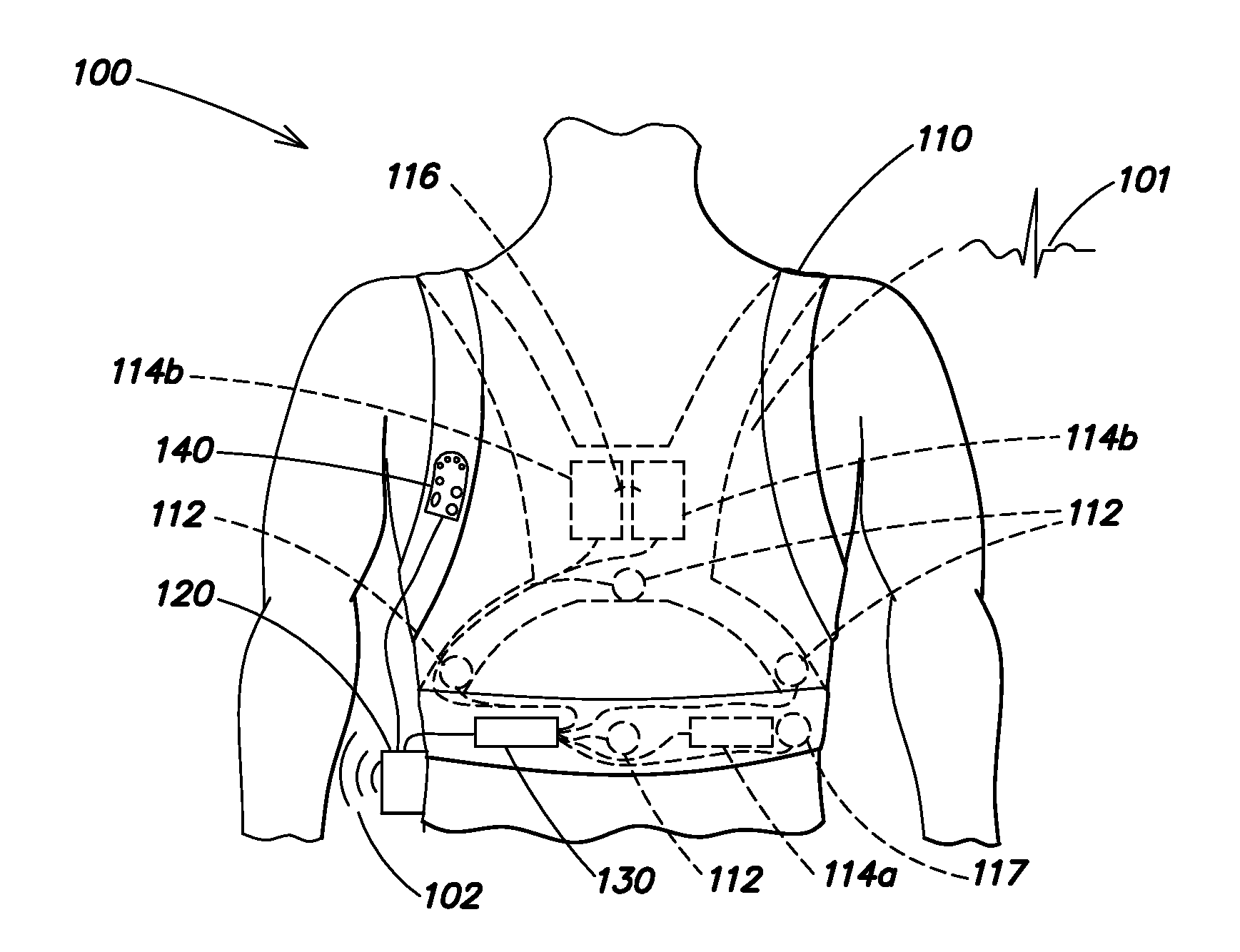 Therapeutic device including acoustic sensor