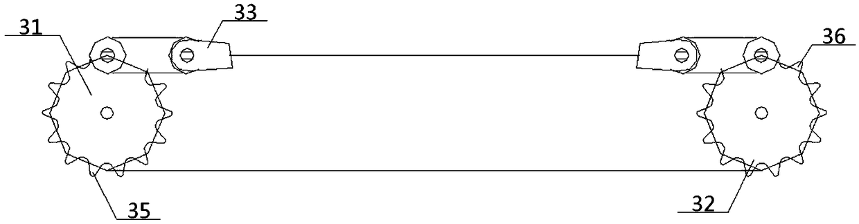 Double-row chain transmission elliptical track printing device and application method thereof