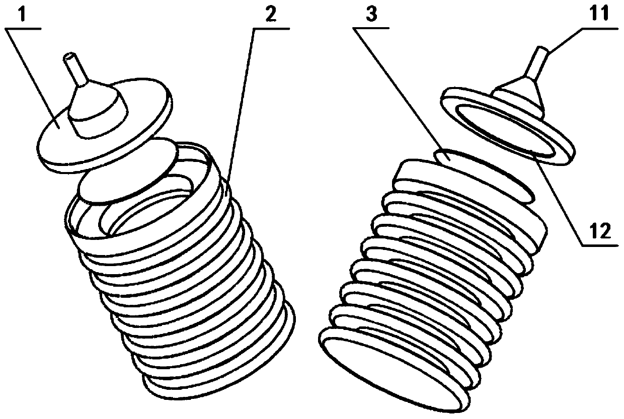 Light corrugated pipe type thermal expansion driving device