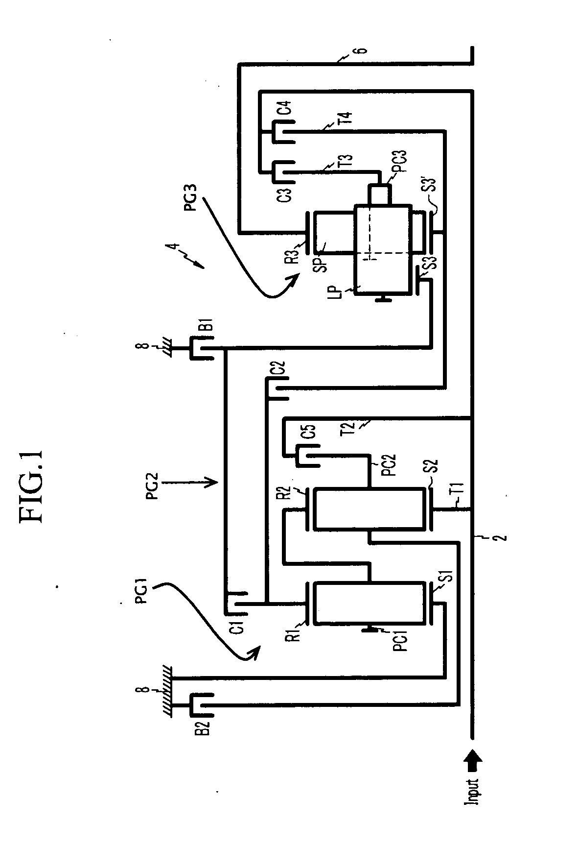 Multiple speed automatic transmission for a vehicle