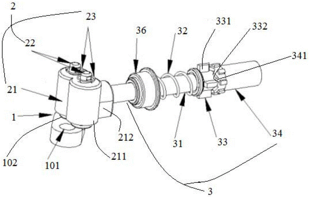 Water switching device and water purifier host thereof