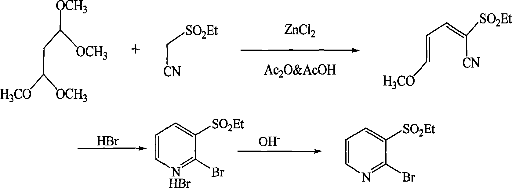 Method for preparing 2-bromo-3-ethylsulfonylpyridine