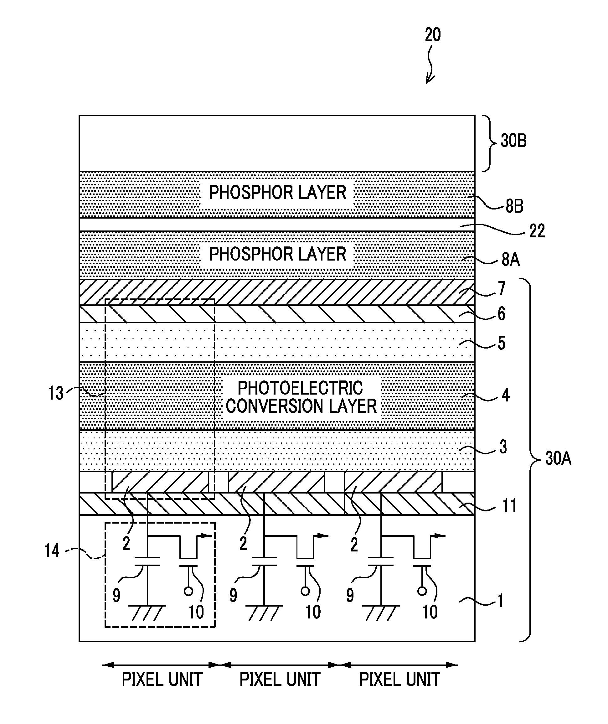 Radiation detector and radiological image radiographing apparatus