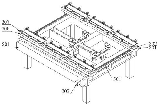 A guardrail welding device for painting boat production