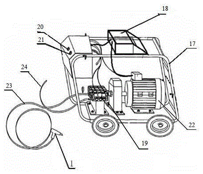 A cleaning machine using an intelligent wired controller