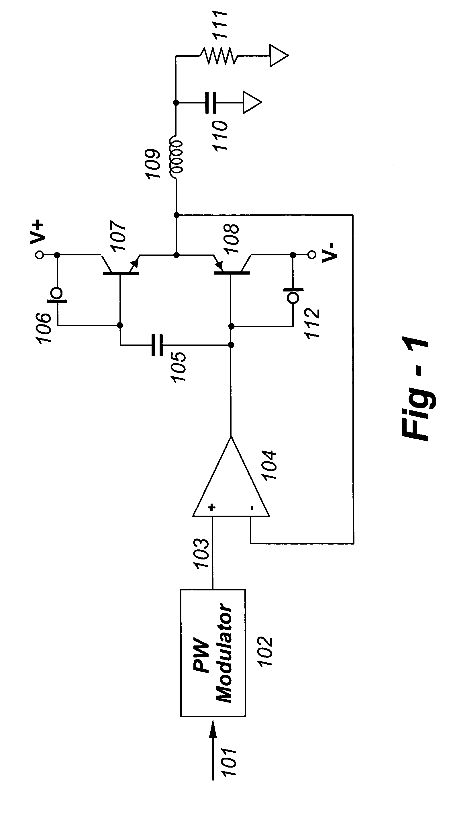 Switching class A-B amplifier