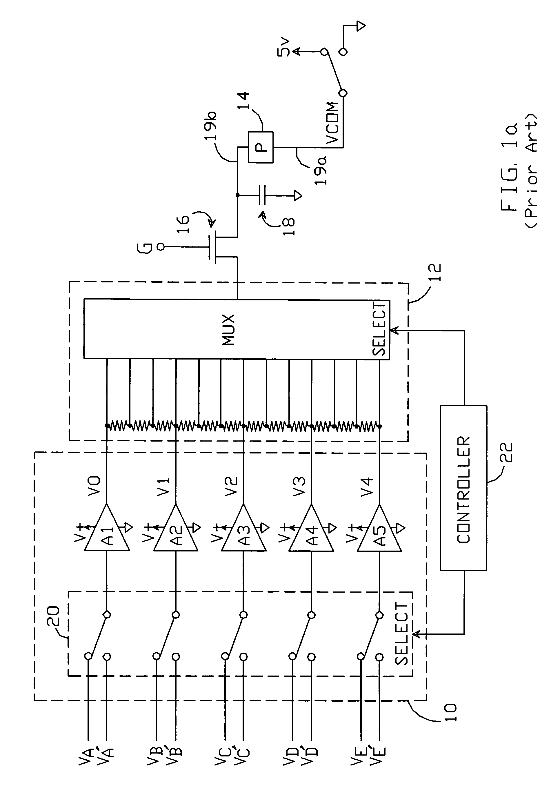 Rail-to-rail amplifier for use in line-inversion LCD grayscale reference generator