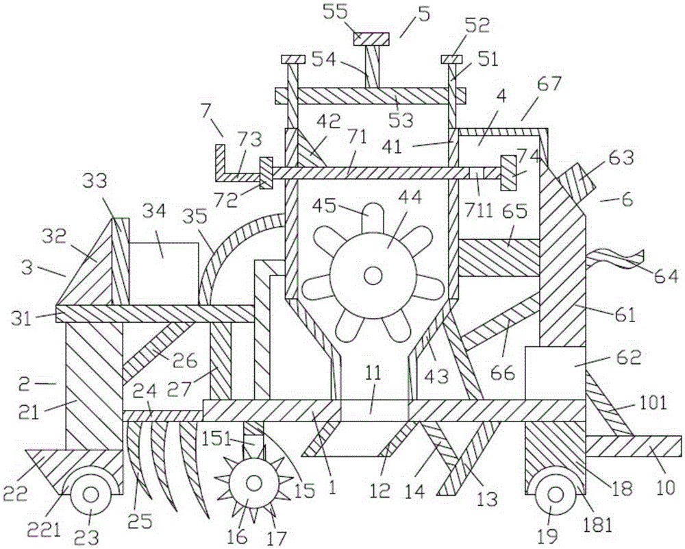 Small maize inter-row fertilizing apparatus