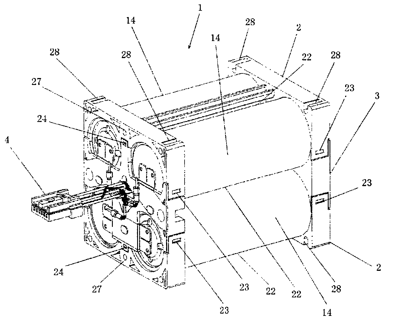 Assembled battery with inner and outer frames