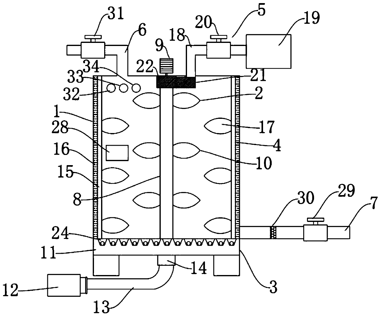 Sewage mixing treatment device