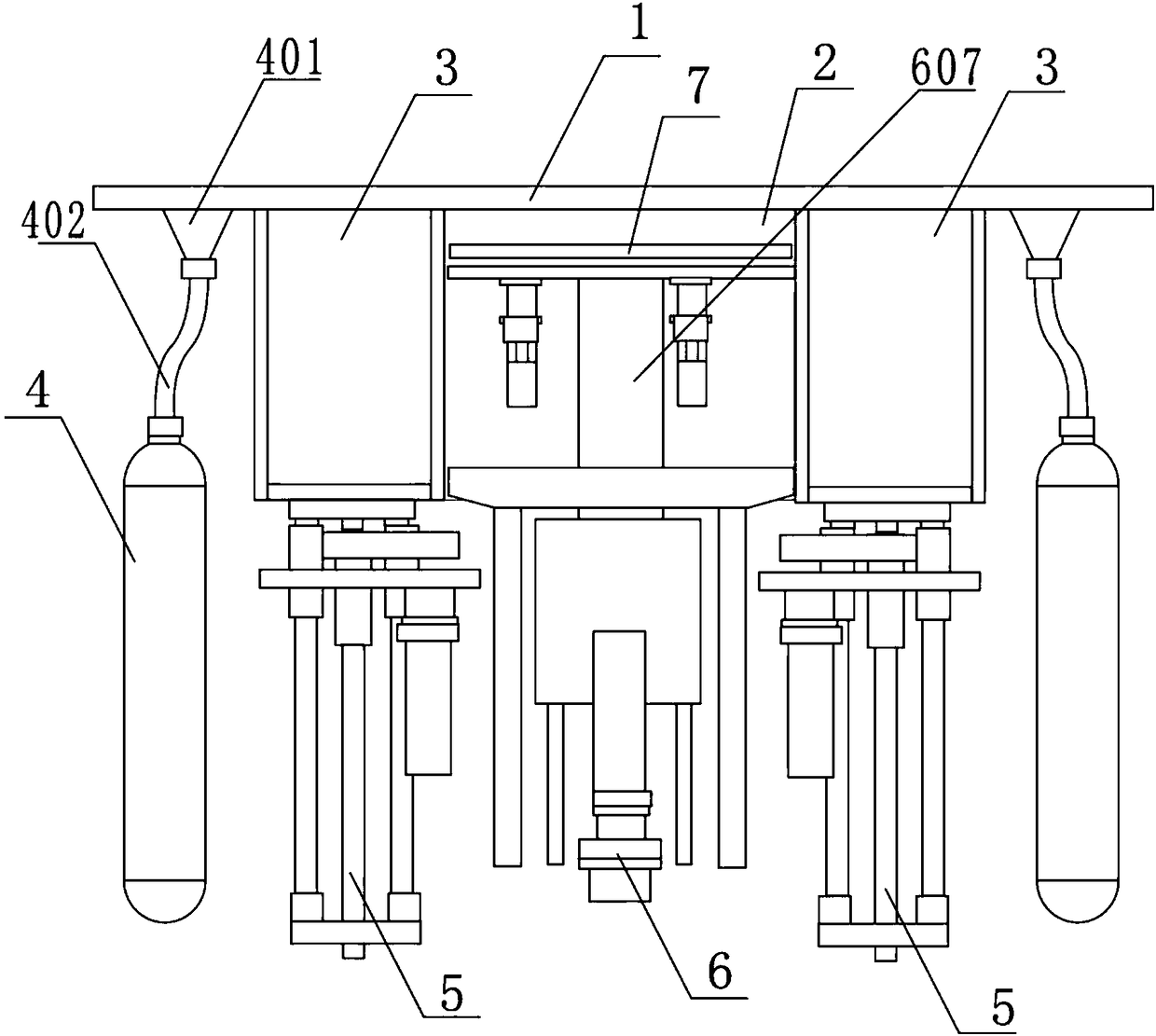 Downward powder feeding system