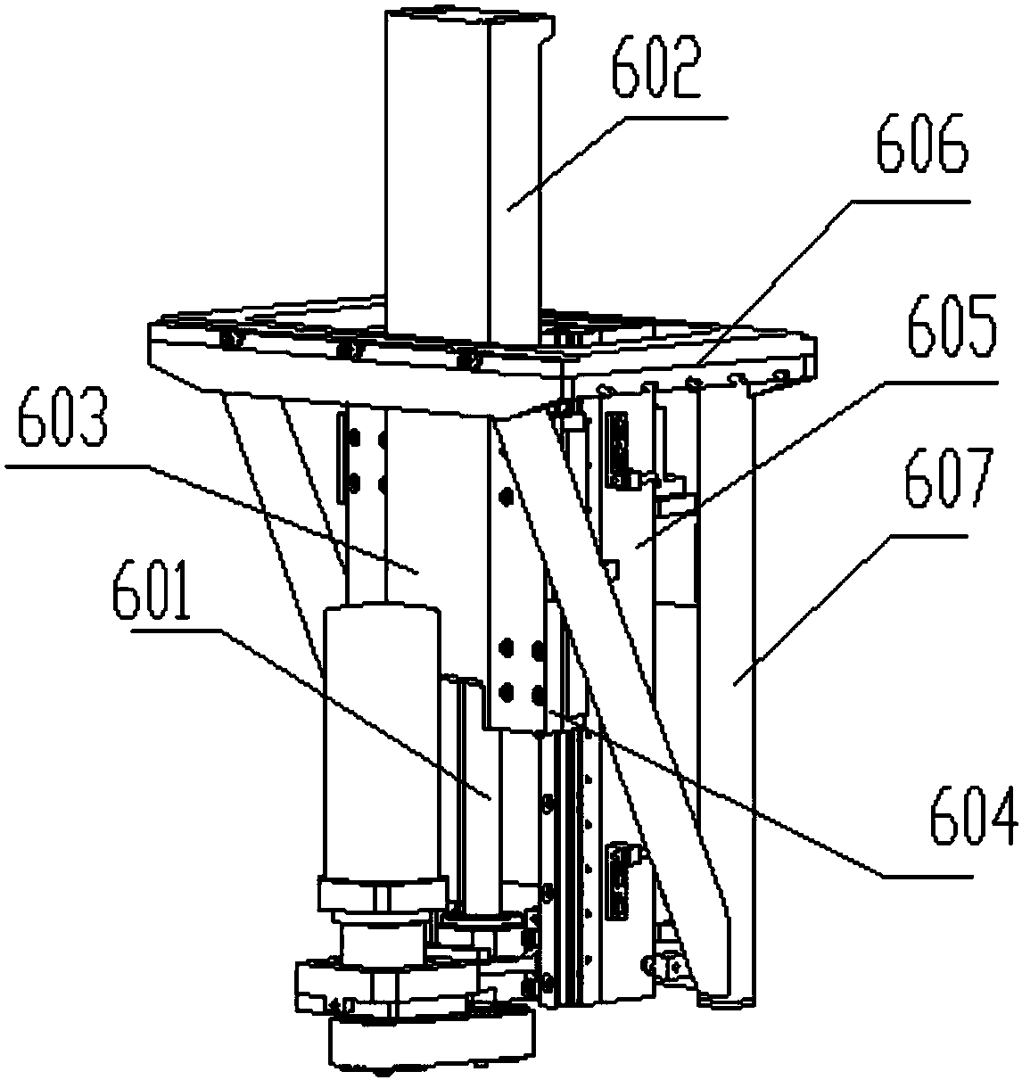 Downward powder feeding system