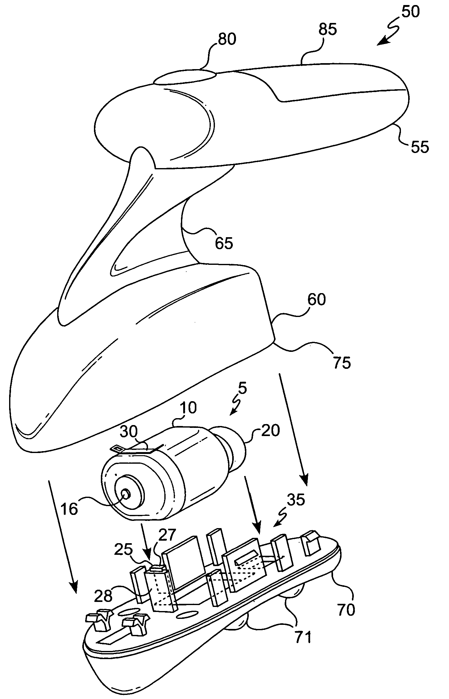 Motor assemblies and massage assemblies using the same