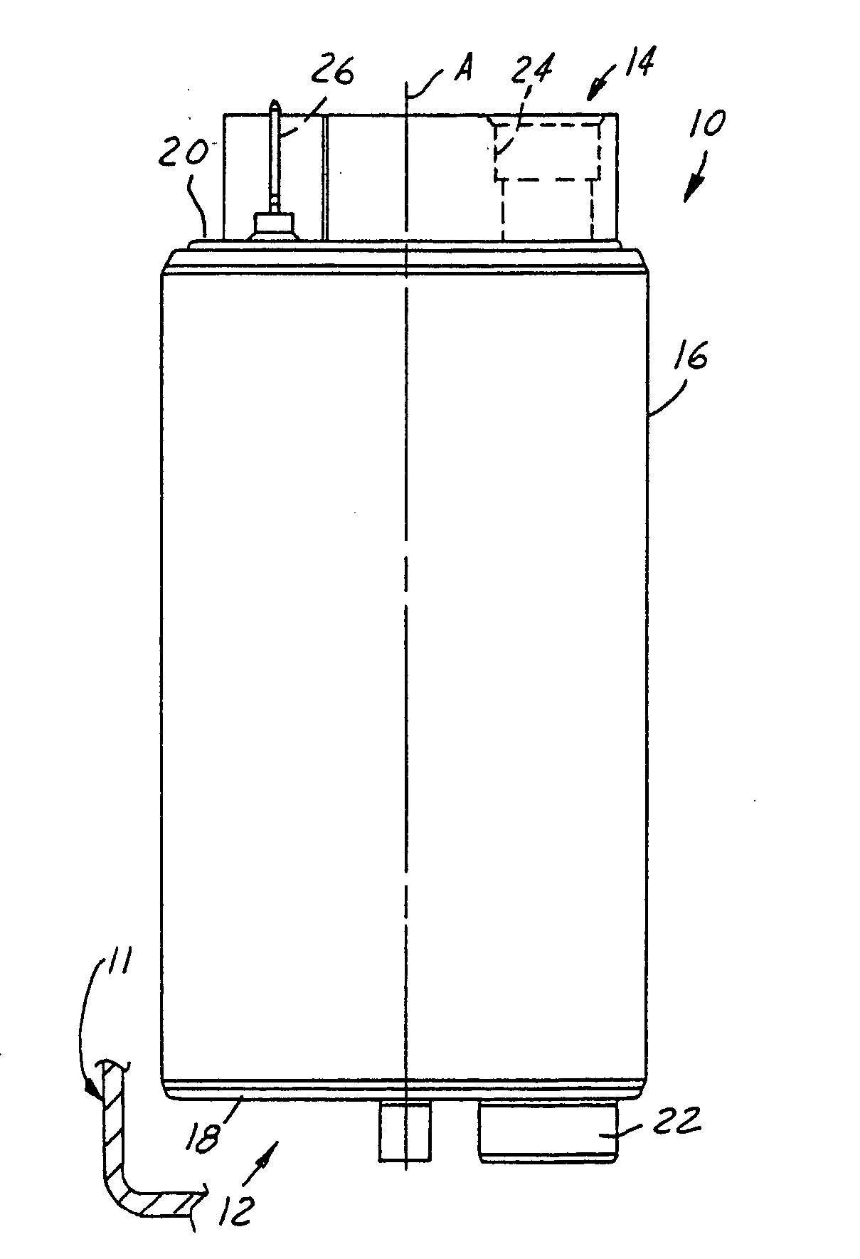 Electric motor fuel pump having a reduced length