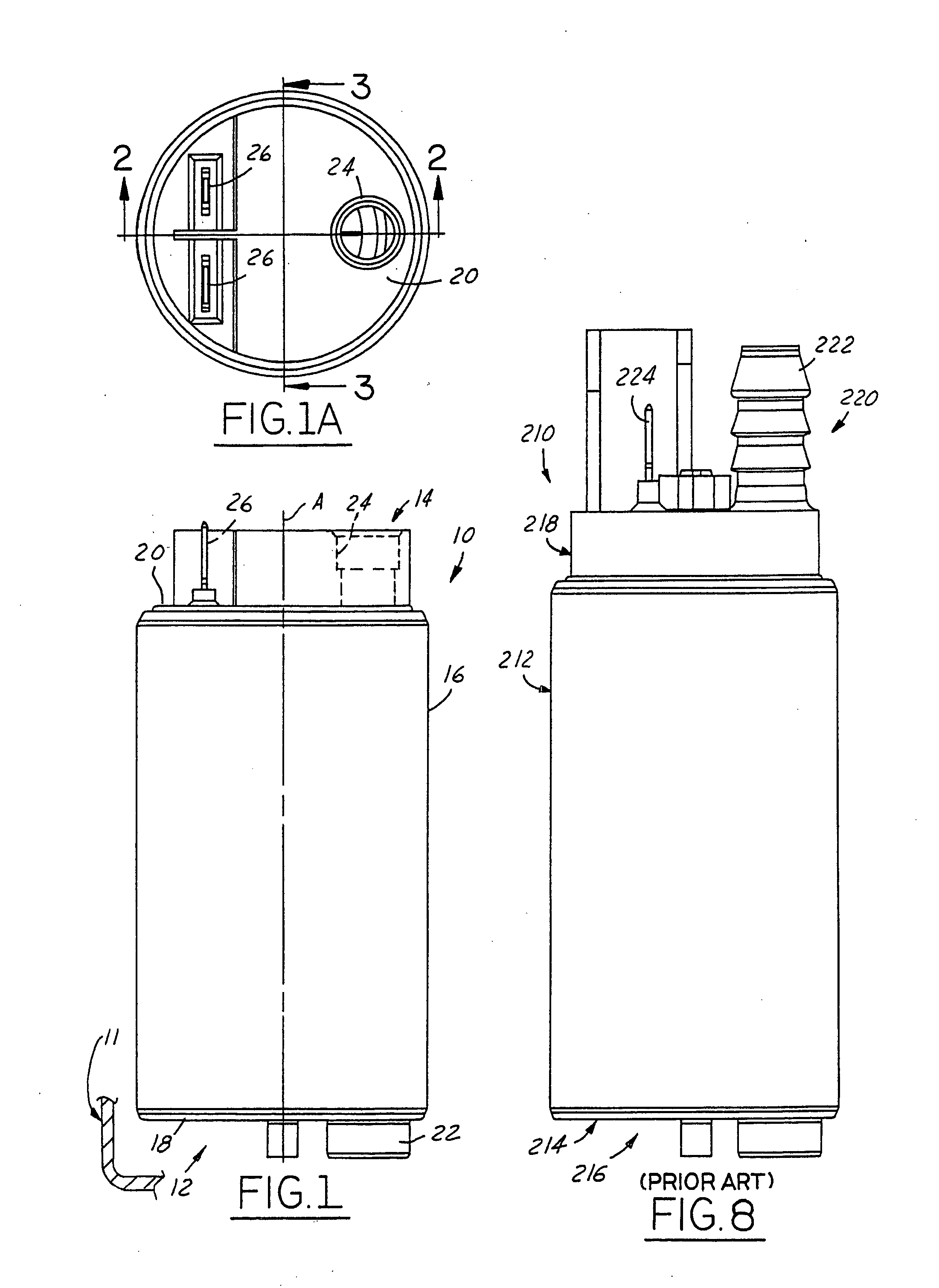 Electric motor fuel pump having a reduced length