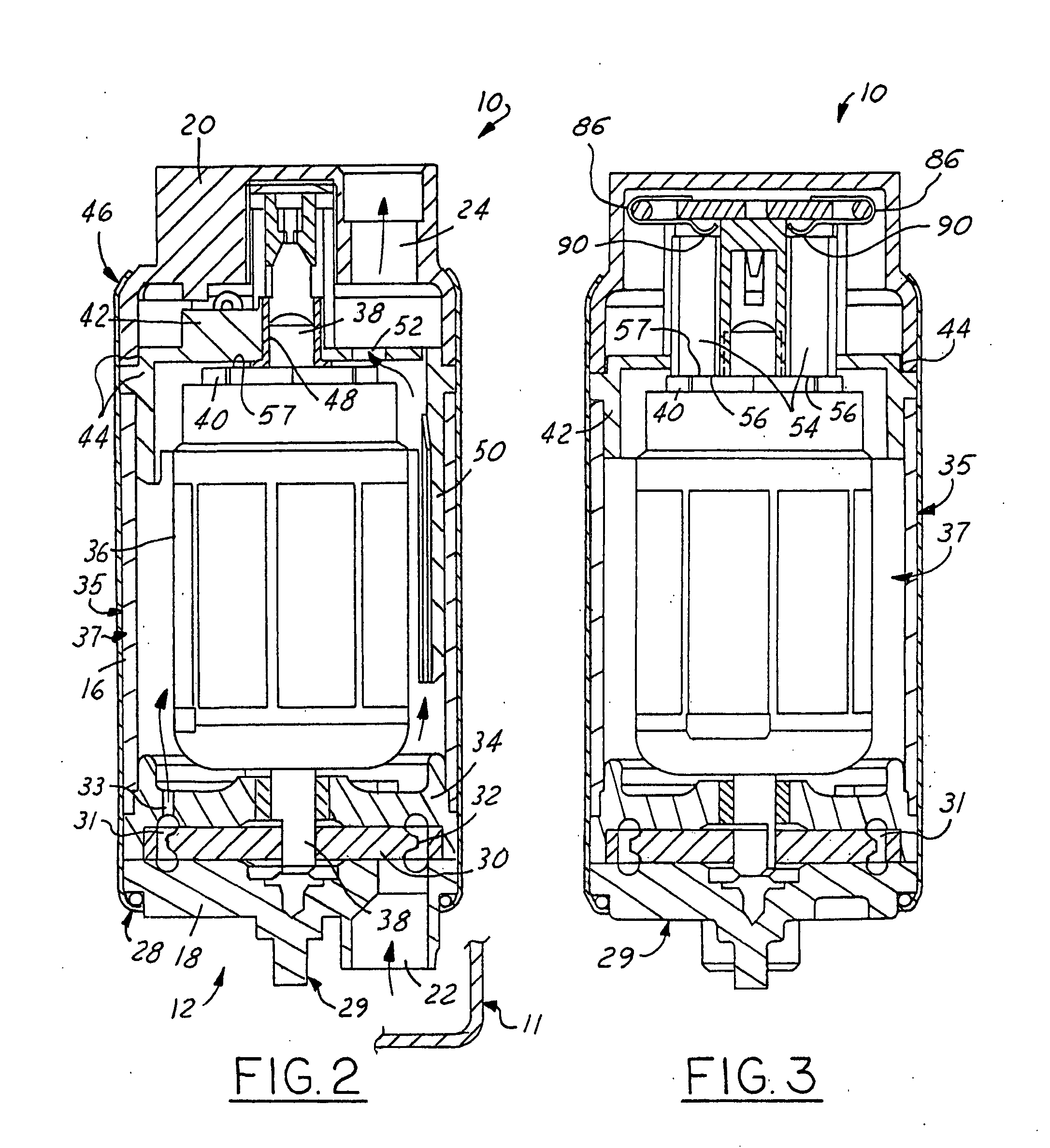 Electric motor fuel pump having a reduced length