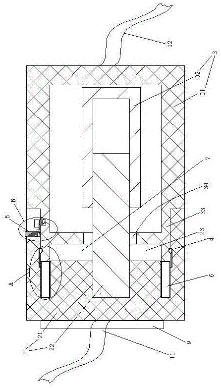 Pure electric logistics vehicle power line seal connection structure