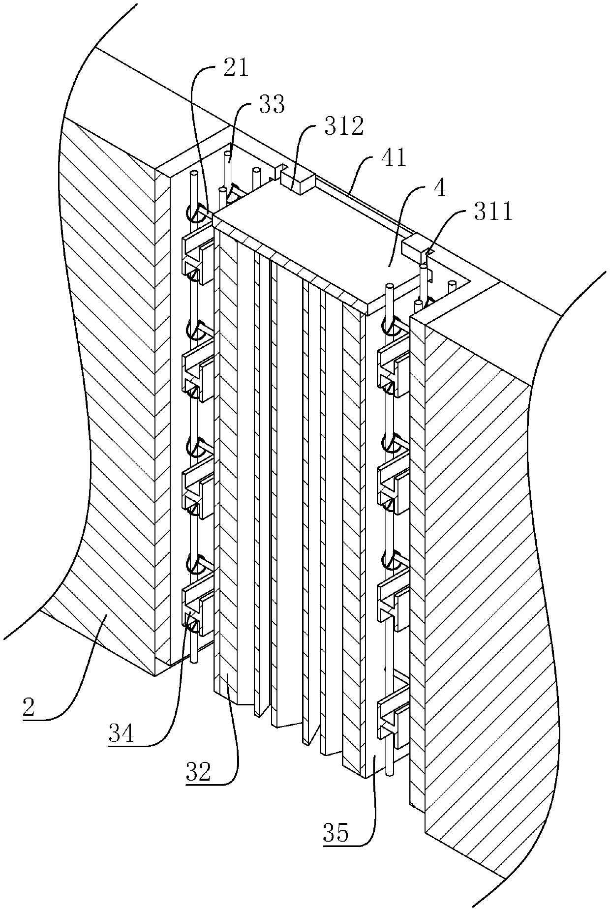 Fabricated underground continuous wall and construction method thereof