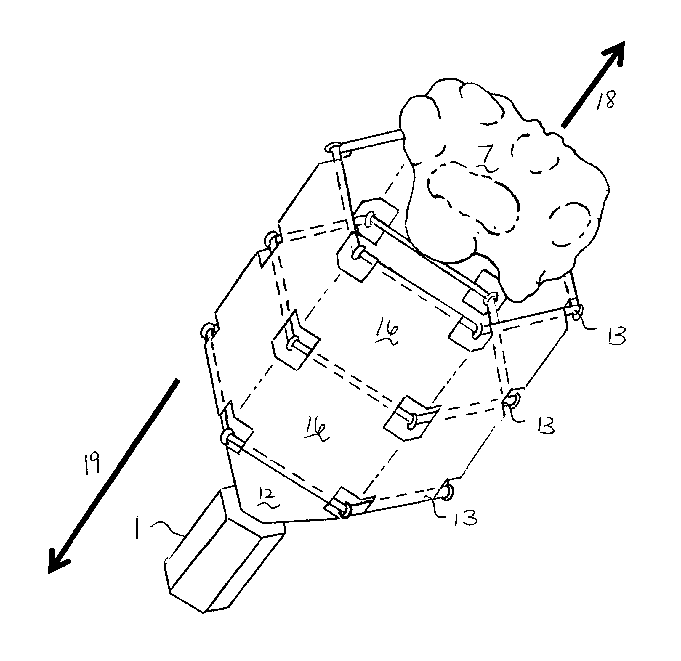 Stretch skin receptacle for space object capture and release