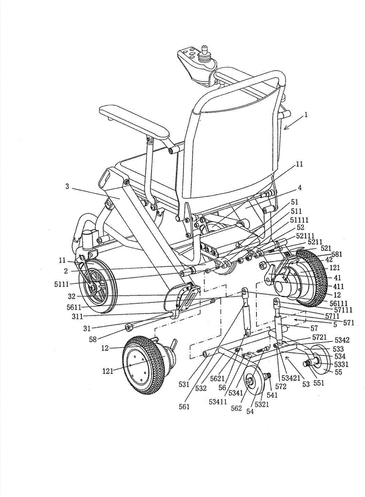 Anti-back-tilting electric wheelchair