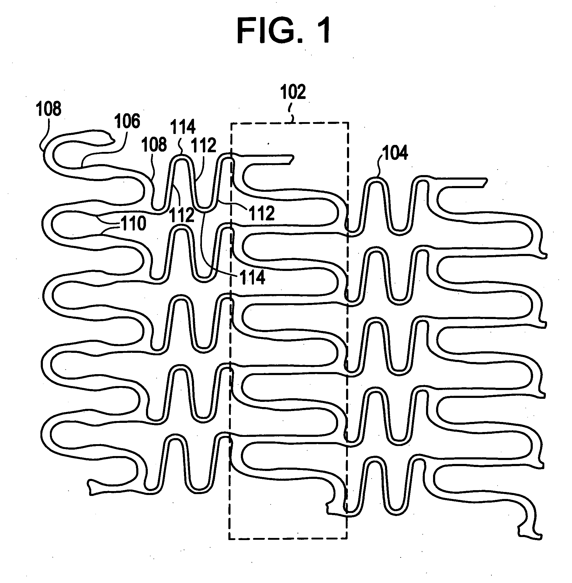 Polymeric stent having modified molecular structures in selected regions of the flexible connectors