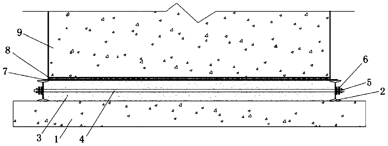 Supporting structure of low cast-in-place capping beam and construction method thereof