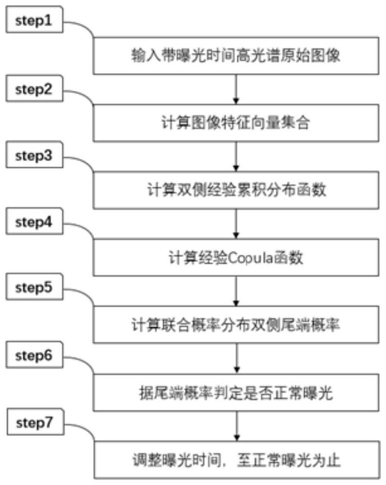 Automatic hyperspectral image exposure method and system based on COPOD algorithm