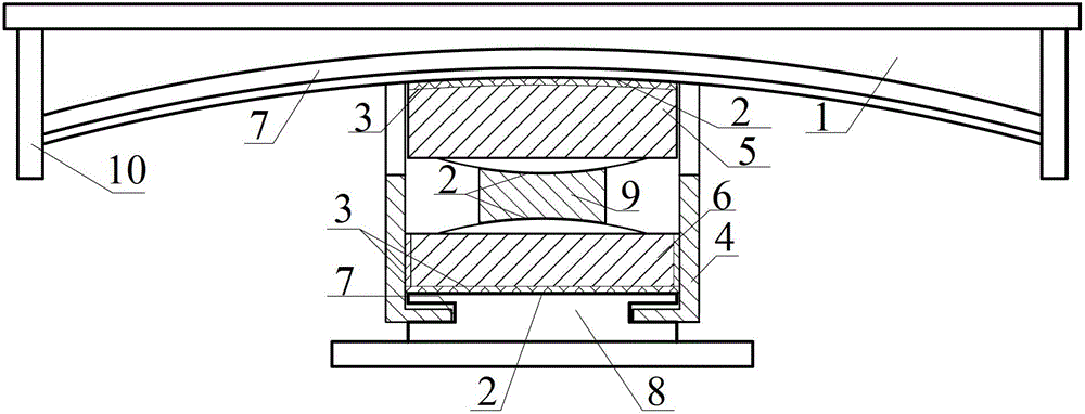 Pulling-resistant friction isolation bearing for bridge