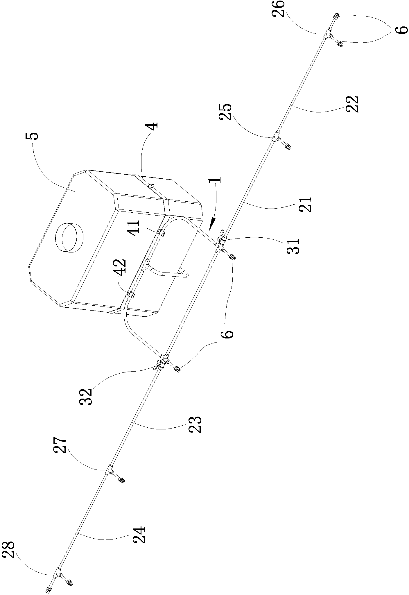 Spray device for sprayer