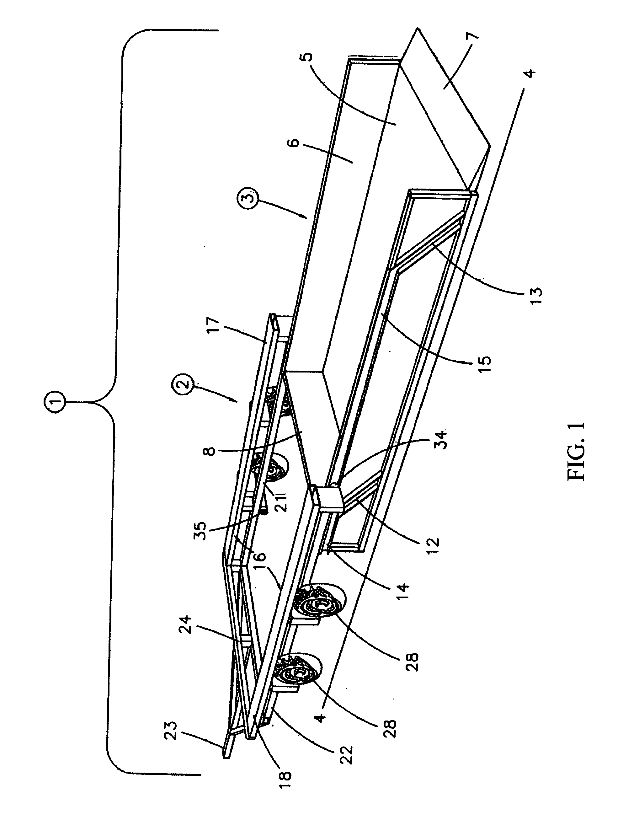 Level lift trailer with detachable cargo bed