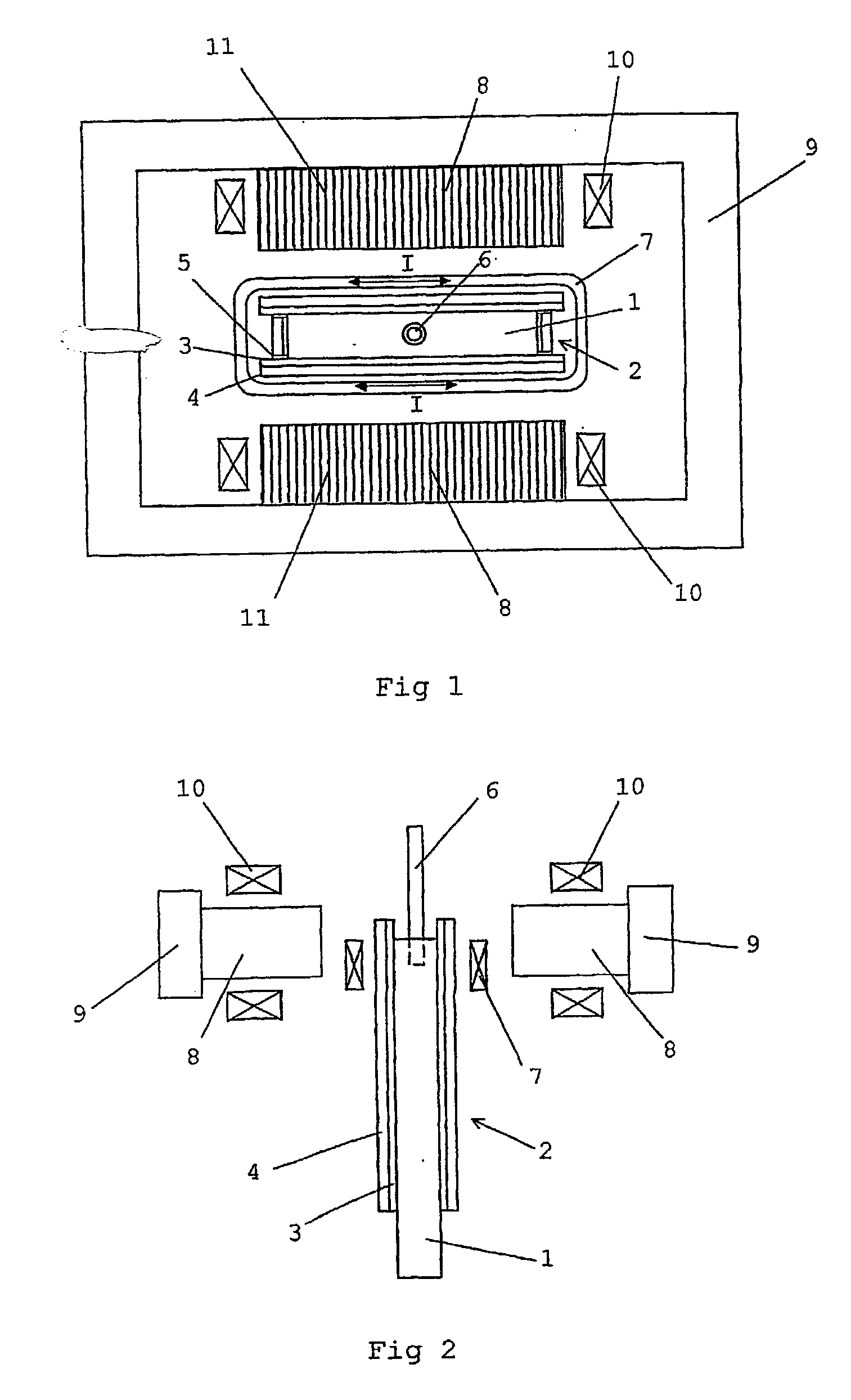 Device for continous or semi-continous casting of metal material