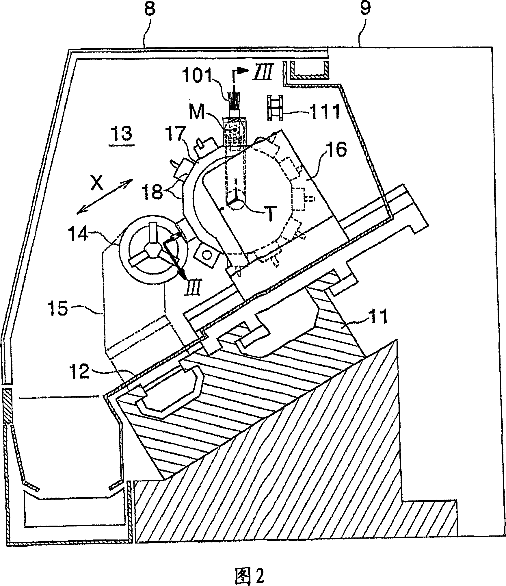 Chip cleaning device in nc processing machine