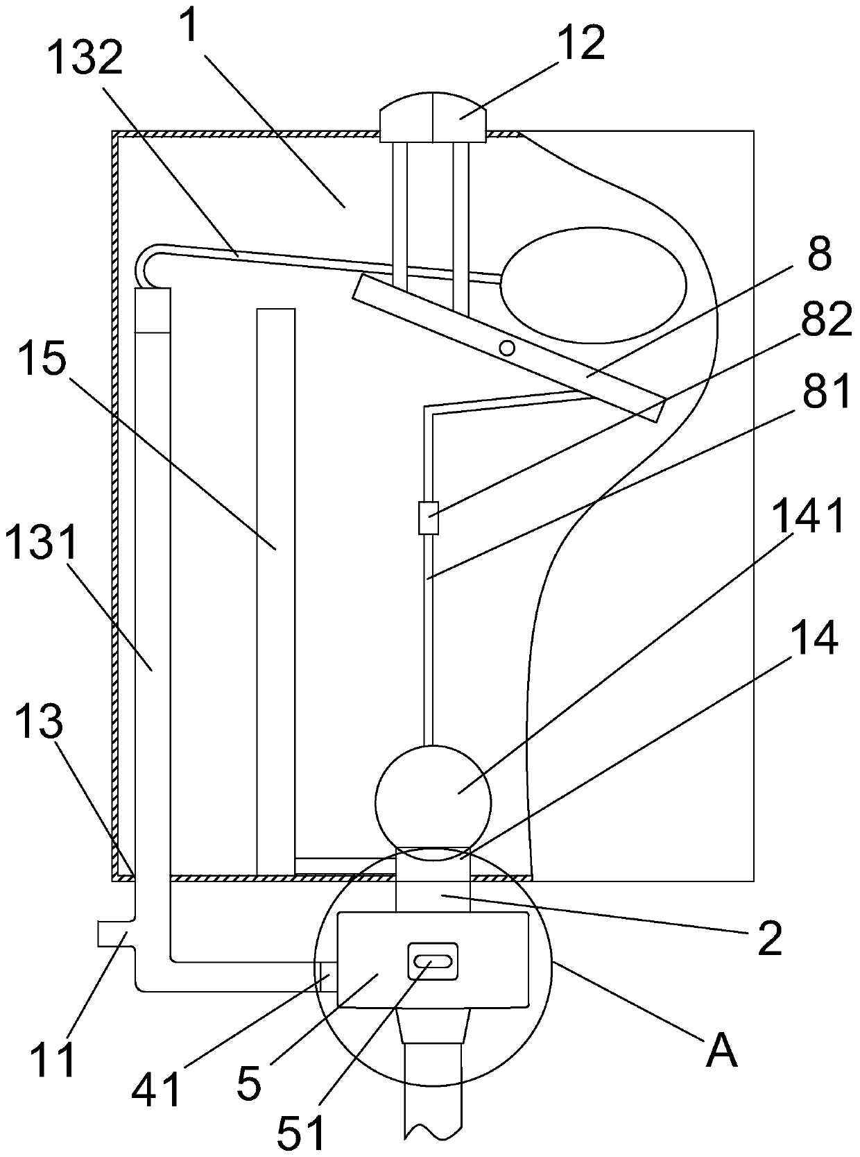 Induction automatic flushing tank