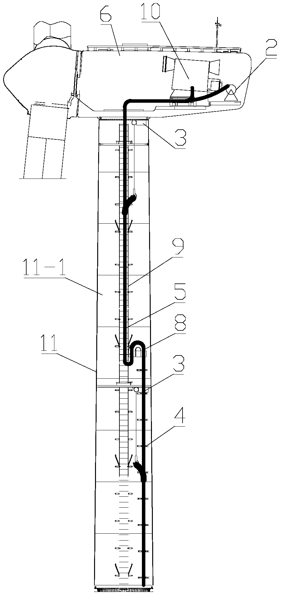 Large-scale cable laying method for wind turbines