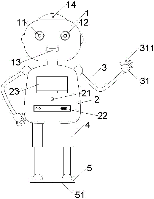 Household teaching-assistant robot system for children