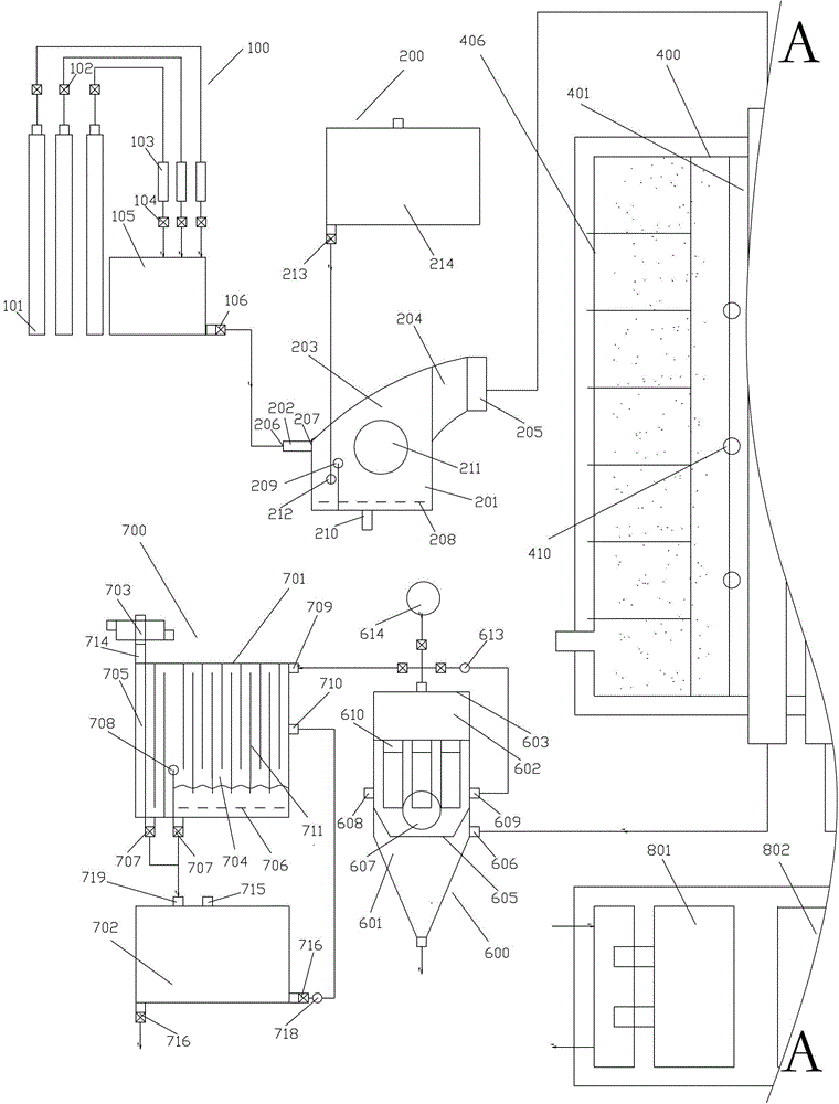 An inorganic powder material synthesis device