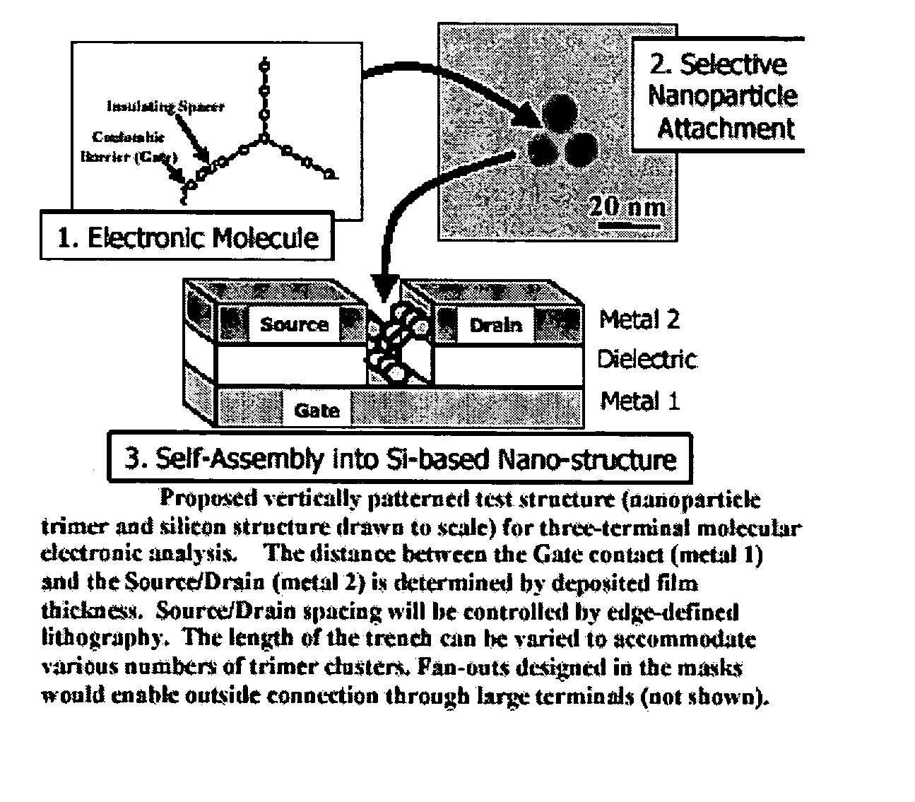 Hierarchical assembly of interconnects for molecular electronics