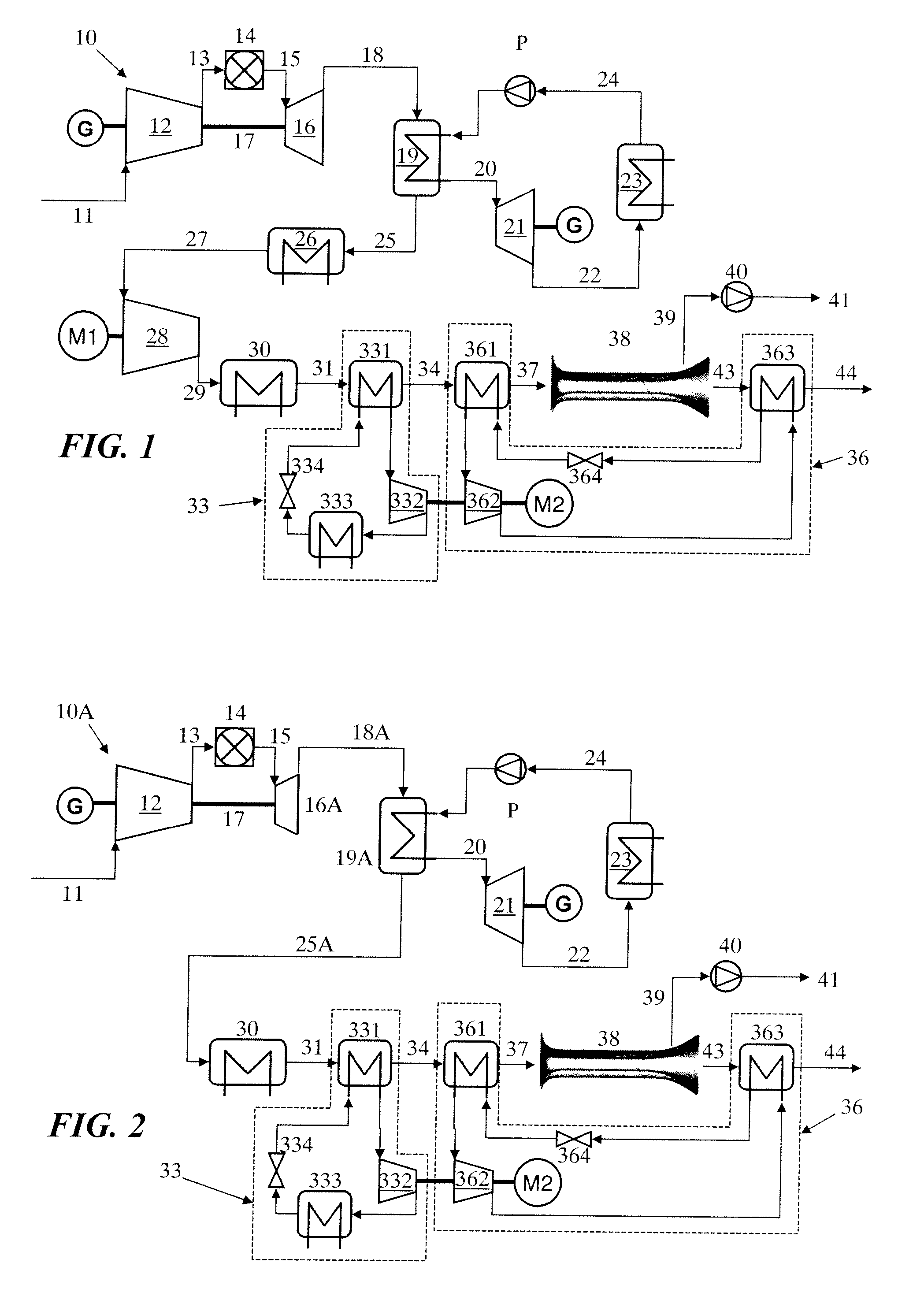 Low carbon emissions combined cycle power plant and process