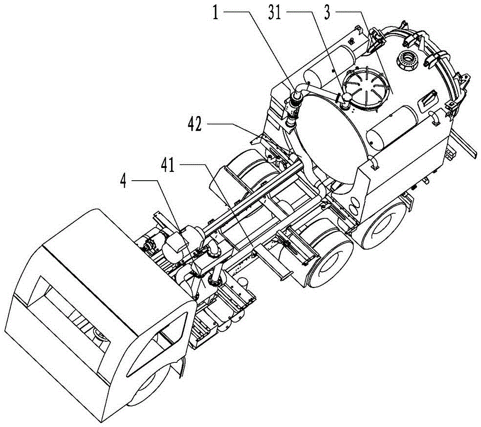 Automatic compensation type vacuum tube connecting device and dredging machinery with connecting device