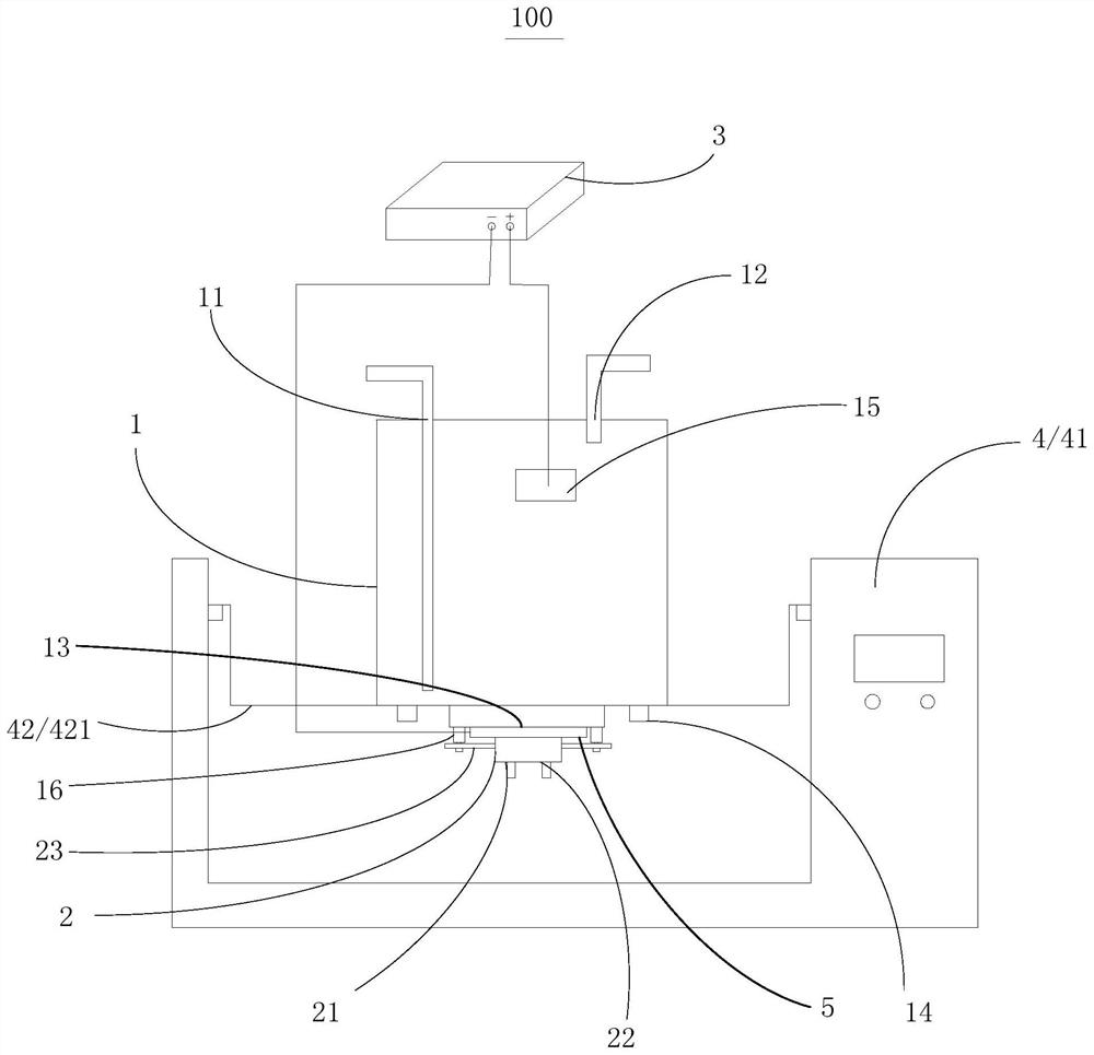 In-situ hydrogen display detection device and detection method