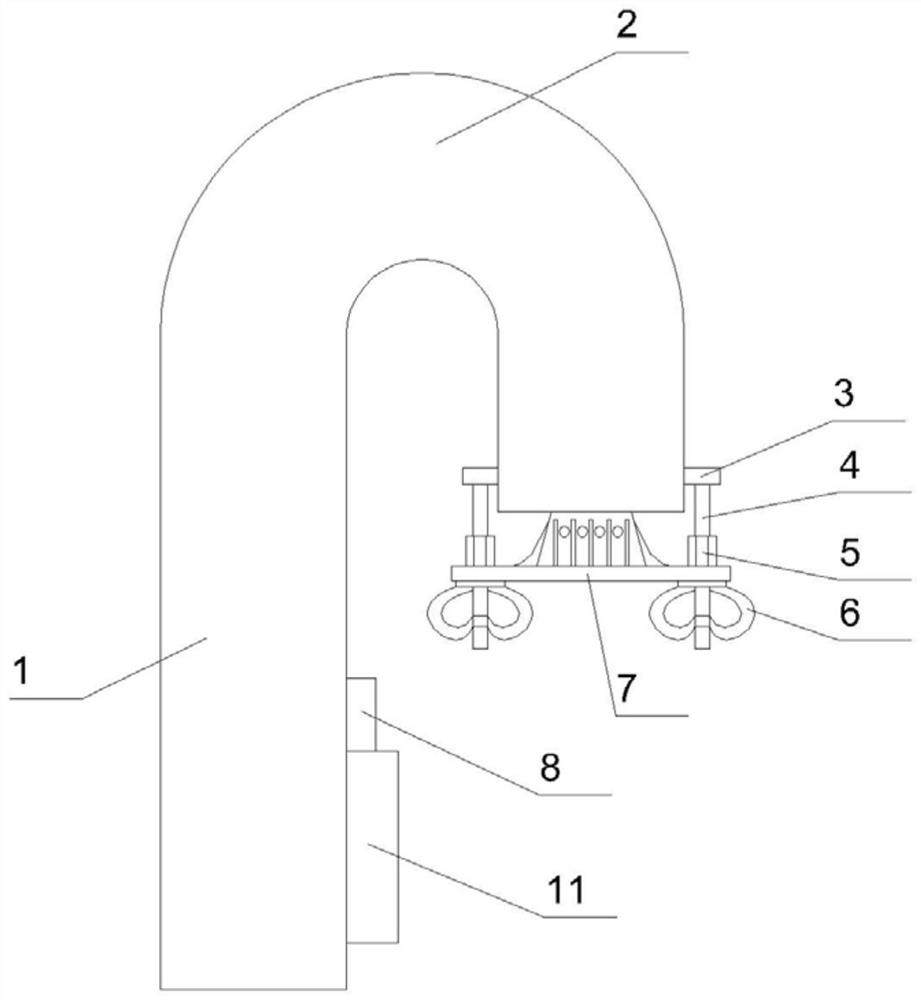 Ventilation device for interior cabin of a ship