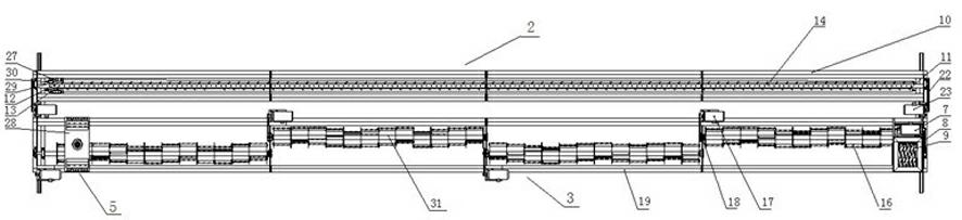 Sectional type all-in-one machine for distributing, breaking, cutting, turning, throwing and collecting sludge