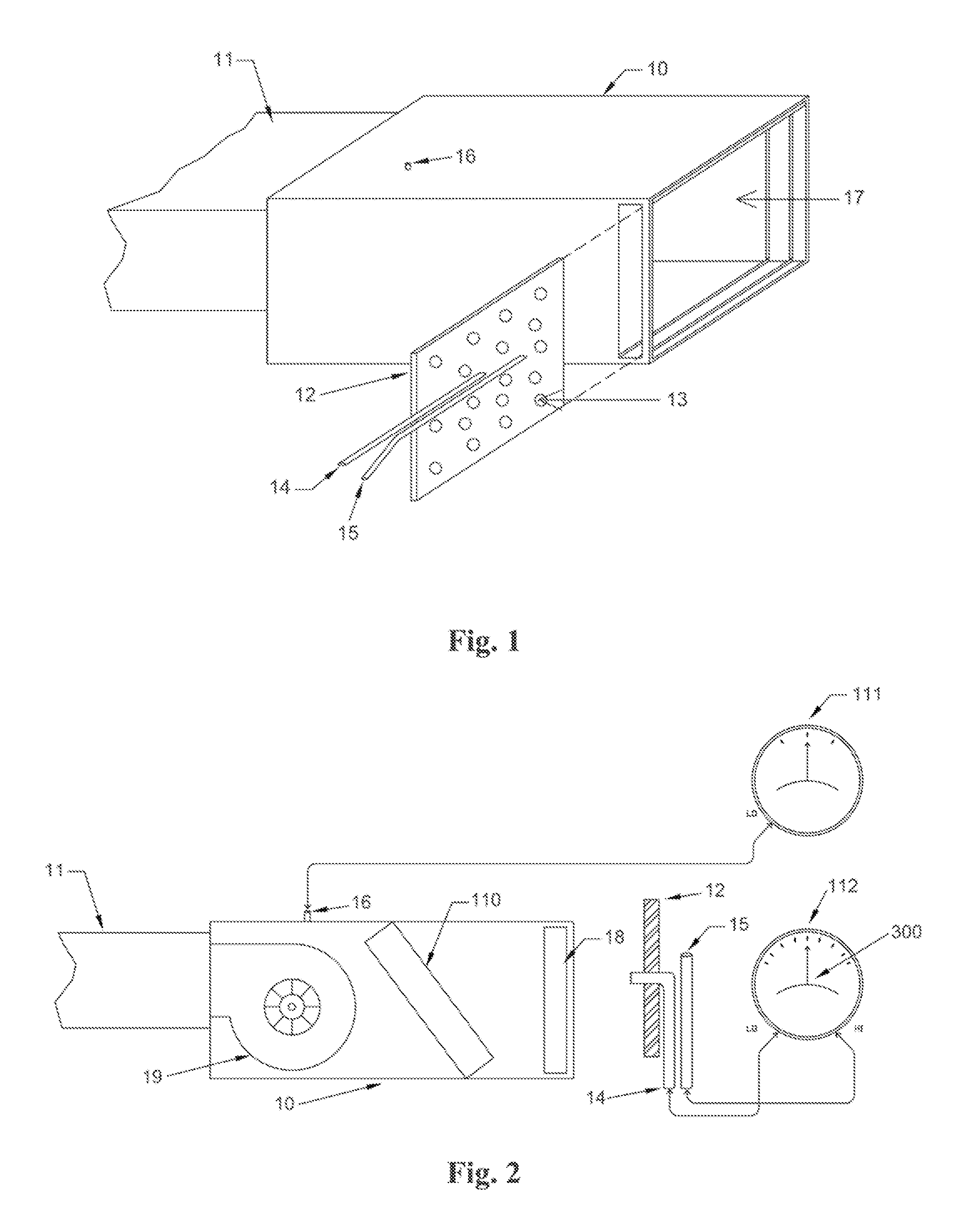 System and method for airflow sensing and monitoring using manometer with special readout scale